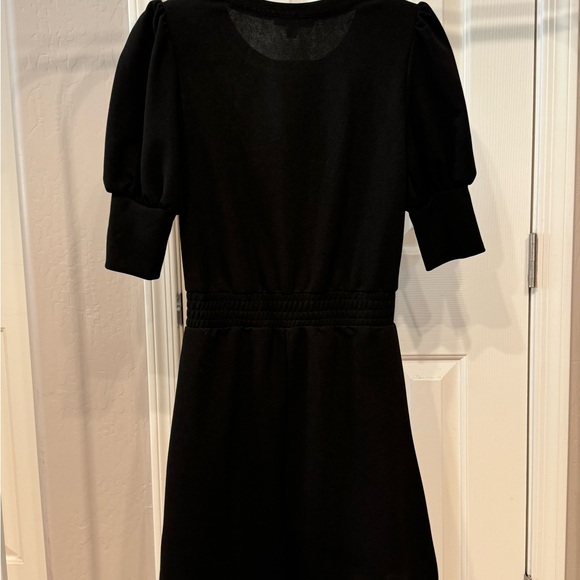 Max + Ash Womens Dress A line Puff Short Sleeves Short Stretch Black Small - Picture 5 of 6